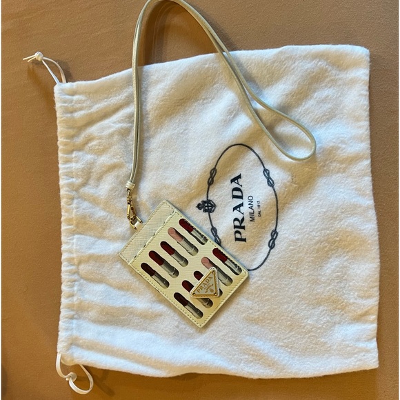 Prada Badge Holder in Lipstick print - Picture 6 of 7